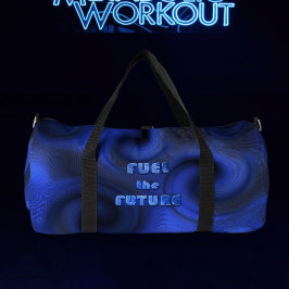 Blue Neon Liquid Swirl Holographic 2026 Fitness Duffle Bag