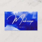 Blue Neon Makeup Script Visitenkarte (Vorderseite)