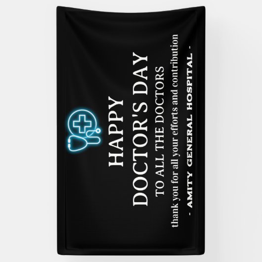 Blue Neon National oder International Doctor Day Banner (Vertikal)