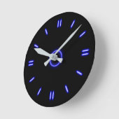 Blue Neon Runde Wanduhr (Winkel)