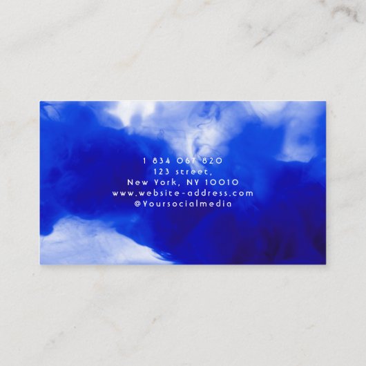 Blue Neon Tattoos Script Visitenkarte (Rückseite)