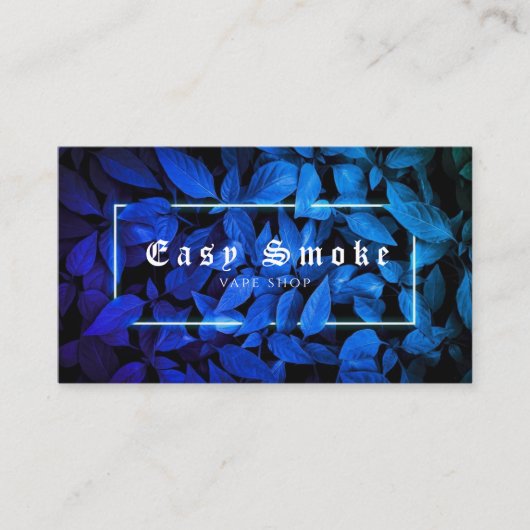 Blue Neon Vape Shop Business Card Visitenkarte (Vorderseite)