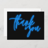 Blue Neon Vielen Dank Sign Trendy Postkarte (Vorne/Hinten)