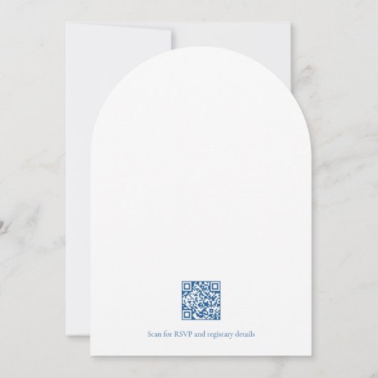 Blue Nesting Party Minimal-Einladung mit qr-Code Einladung (Rückseite)