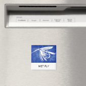 "Blue Net Fly" Flyfish Art Magnet (In Situ (Geschirrspüler))