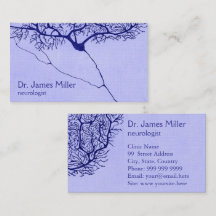 Blue Neurologist Business Card mit Neuron Zeichnen