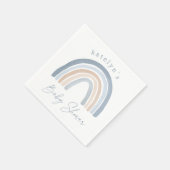 Blue Neutral Boho Rainbow Baby Shower Serviette (Ecke)