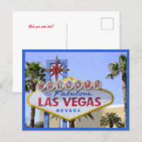 Blue Nevada Welcome Sign Las Vegas Postkarte
