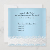 Blue New Baby Boy Ankündigung Foto (Rückseite)