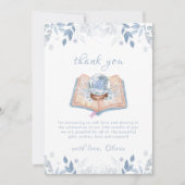 Blue New Chapter Floral Snowball Baby Shower  Dankeskarte (Vorderseite)