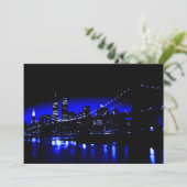 Blue New York City Einladung (Stehend Vorderseite)