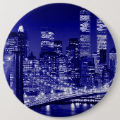 Blue New York City Night Button (Vorderseite)