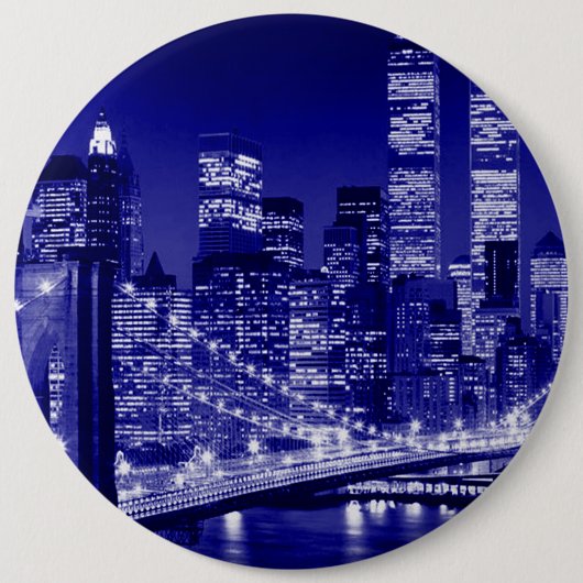 Blue New York City Night Button (Vorderseite)