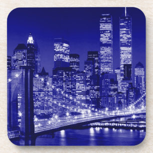 Blue New York City Night Getränkeuntersetzer