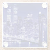 Blue New York City Night Glasuntersetzer (Rückseite)