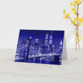 Blue New York City Night Karte (Gelbe Blume)