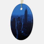 Blue New York City Night Keramik Ornament (Links)