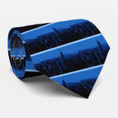 Blue New York City Night Krawatte (Gerollt)