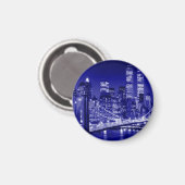 Blue New York City Night Magnet (Vorderseite/Rückseite)