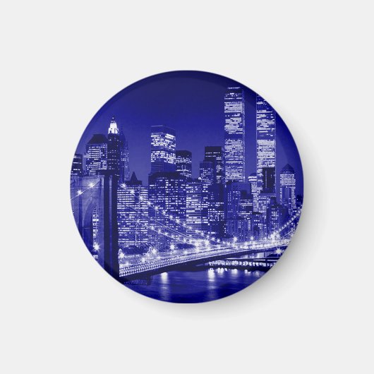 Blue New York City Night Magnet (Vorne)