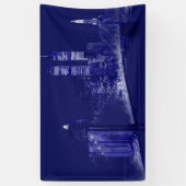Blue New York City Night Pop Art Banner (Vertikal)