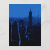 Blue New York City Night Postcard Postkarte (Vorderseite)
