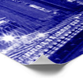 Blue New York City Night Poster (Ecke)