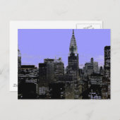 Blue New York City Night Postkarte (Vorne/Hinten)