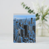 Blue New York City Night Postkarte (Stehend Vorderseite)