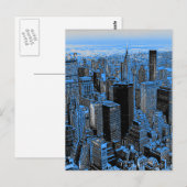 Blue New York City Night Postkarte (Vorne/Hinten)