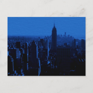 Blue New York City Night Postkarte