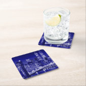 Blue New York City Night Rechteckiger Pappuntersetzer (Vor Ort)