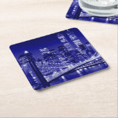 Blue New York City Night Rechteckiger Pappuntersetzer (angewinkelt)