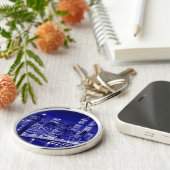 Blue New York City Night Schlüsselanhänger (Seite)