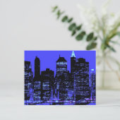 Blue New York City Postkarte (Stehend Vorderseite)