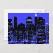 Blue New York City Postkarte (Vorne/Hinten)