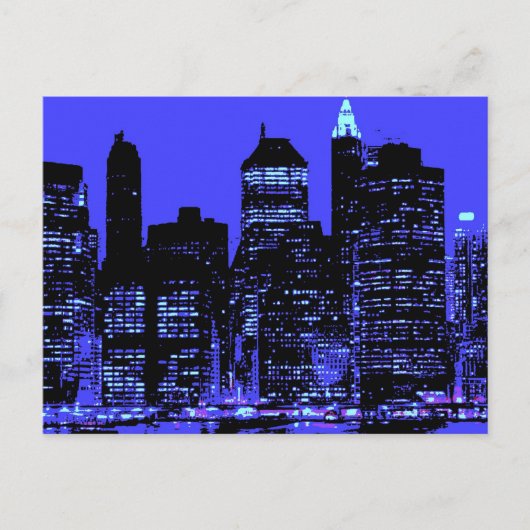 Blue New York City Postkarte (Vorderseite)