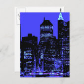 Blue New York City Postkarte (Vorne/Hinten)