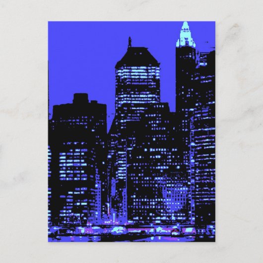 Blue New York City Postkarte (Vorderseite)
