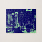Blue New York City Puzzle (Horizontal)