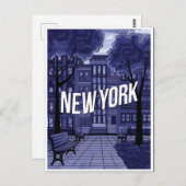 Blue New York Postcard Postkarte (Vorne/Hinten)