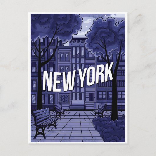 Blue New York Postcard Postkarte (Vorderseite)