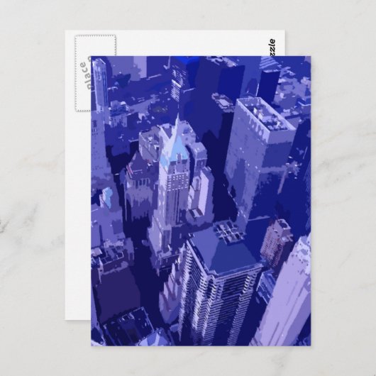 Blue New York Postkarte (Vorne/Hinten)