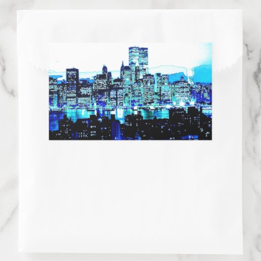 Blue New York Rechteckiger Aufkleber (Tasche)