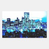 Blue New York Rechteckiger Aufkleber (Vorderseite)