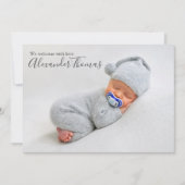 Blue Newborn Foto Kinderzimmer Rhyme Ankündigung (Vorderseite)