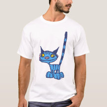 Blue Niedlich and Cool Kitty Cartoon Frauen T - Sh