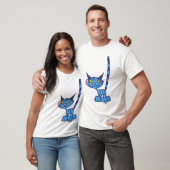 Blue Niedlich and Cool Kitty Cartoon Frauen T - Sh T-Shirt (Unisex)