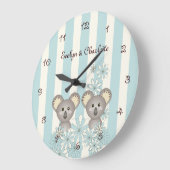 Blue Niedlich Baby Koala Zweibettzimmer Kinderzimm Große Wanduhr (Winkel)