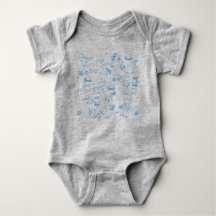Blue Niedlich Baby Pattern T - Shirt